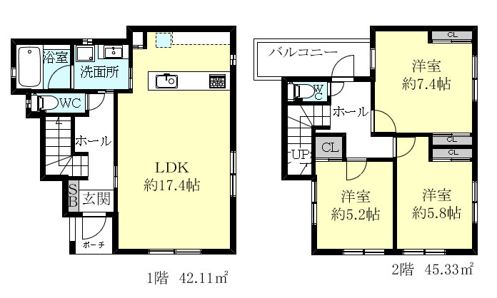 明石市太寺天王町新築戸建の間取り