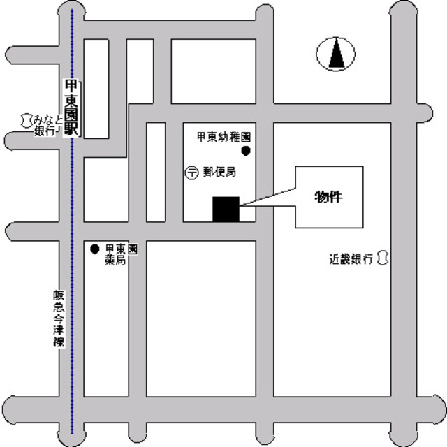 クレマンス甲東園の地図