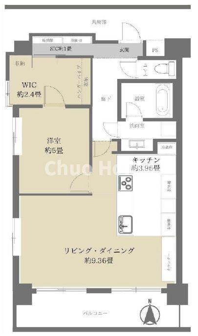 セザール錦糸町の間取り|6階部分・南西角部屋住戸につきまして日当たり・通風・眺望良好。新規リノベーション。既存住宅売買瑕疵保険加入物件ですのでご購入後も安心して暮らせます。