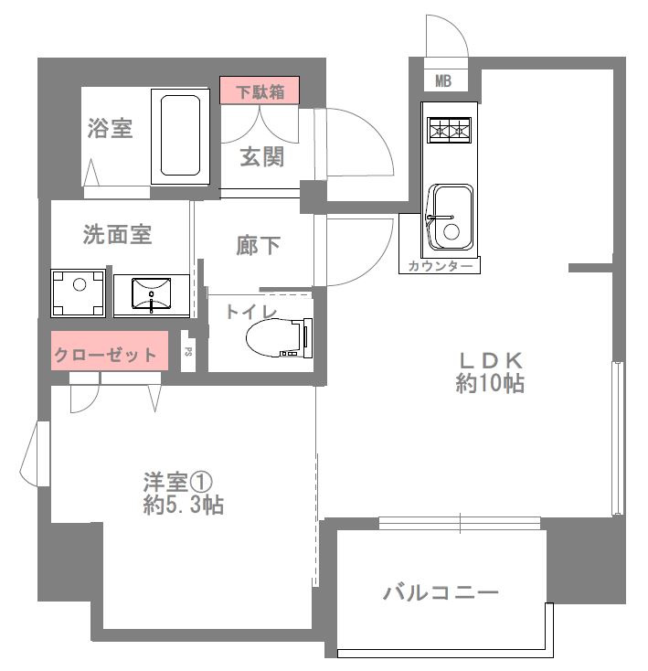 プレサンス三宮ディライトの間取り