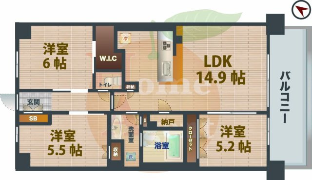 【間取り】 | BrilliaCity　石神井公園　ATLAS　6号棟 | 3LDKのお部屋です。