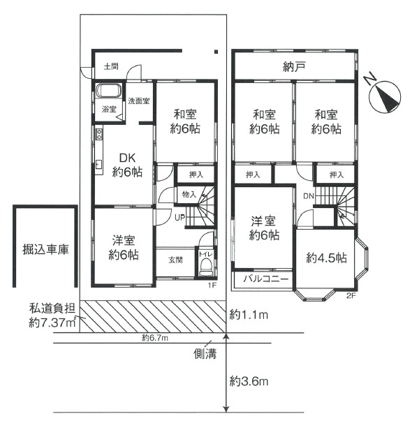 泉北郡忠岡町忠岡東3丁目　中古戸建の間取り|6DK+S