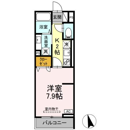 府中市若松町１丁目のアパートの間取り