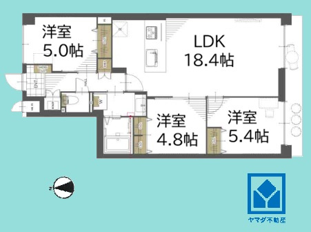 西宮東パーク・マンションの間取り|4LDK、専有面積71.96平米、バルコニー面積10.92平米、8階建て4階部分。耐震性・耐火性に優れたSRC造（一部RC造）です。2026年10月上旬リフォーム完了予定。
