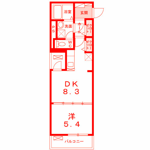藤沢市高倉の賃貸マンションの間取り