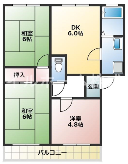 【間取り】 | サンハイム鈴木Ｂ