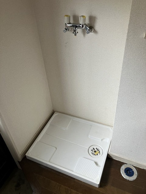 【設備】 | 向原1丁目戸建 | 廊下にある室内洗濯機置き場です♪防水パンが付いているので万が一の漏水にも安心です！