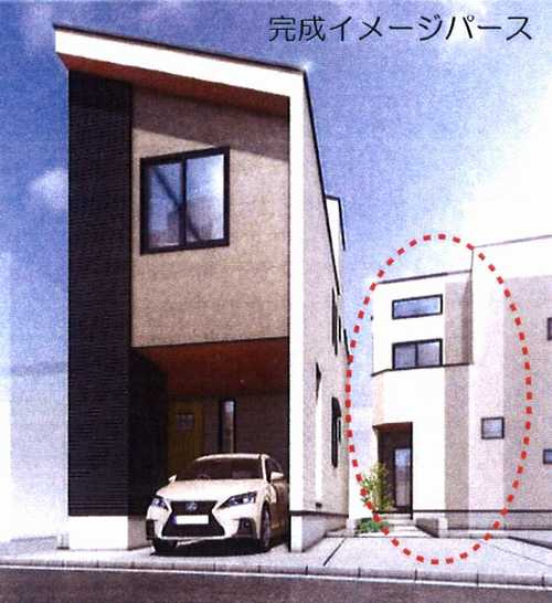 茅ケ崎市東海岸北5丁目　新築戸建全4棟の外観パース