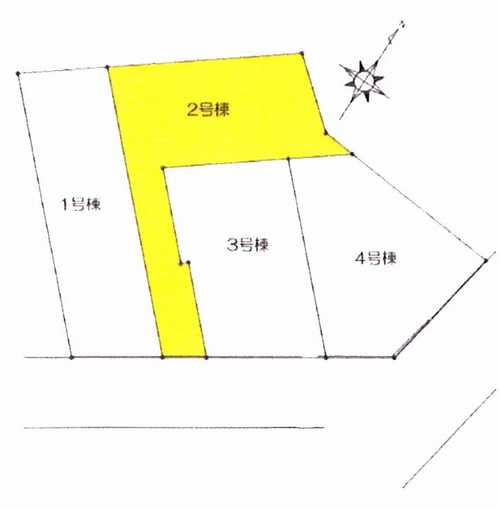 茅ケ崎市東海岸北5丁目　新築戸建全4棟の区画図