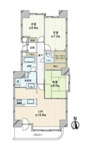 パールコート山鼻中央EASTの間取り