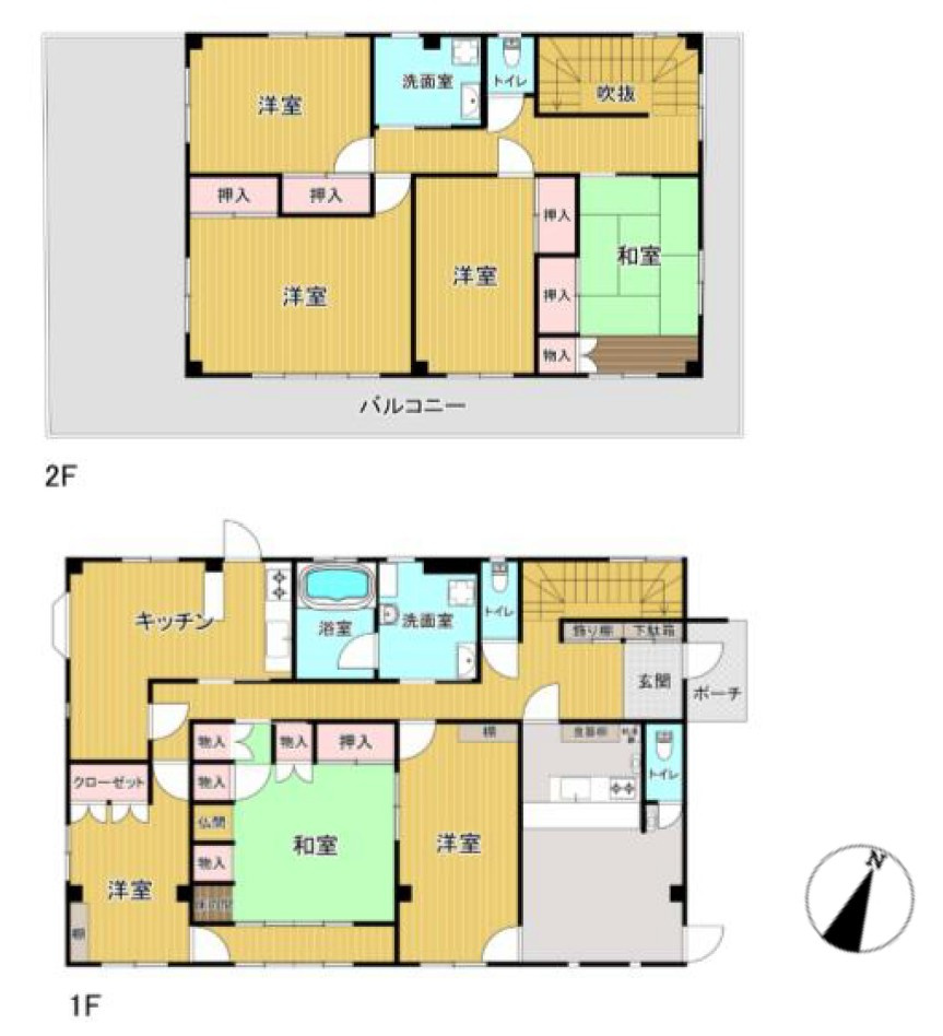 【中古戸建】前橋市日吉町2丁目の間取り|■間取り図｜敷地面積：220.41（約66.67坪）　建物面積：216.69（約65.54坪）