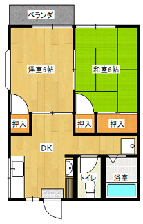 【間取り】 | ハイツ石喜A棟