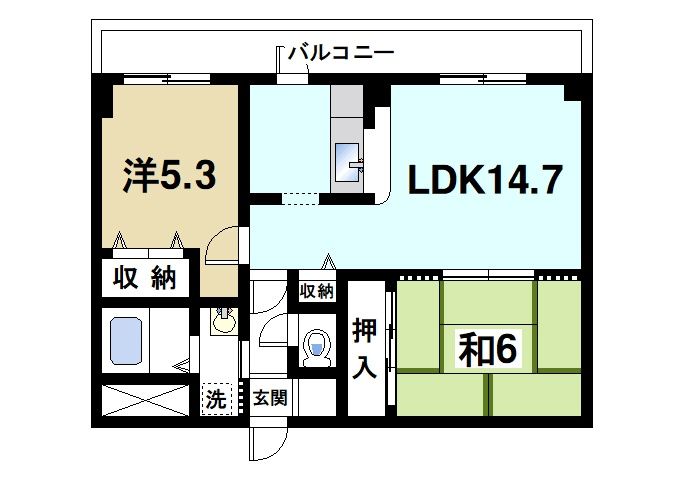 エスポワール三松の間取り|カップルさんにもおすすめの間取りです