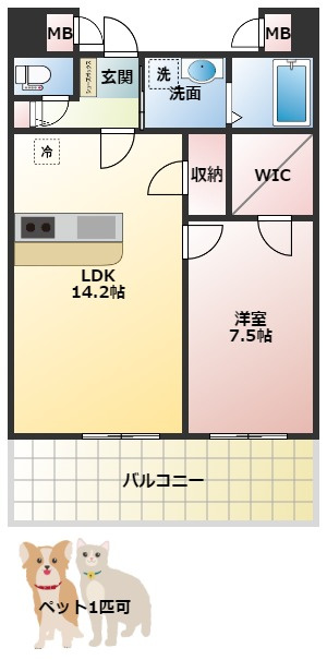 ルクレ阿波座レジデンスの間取り