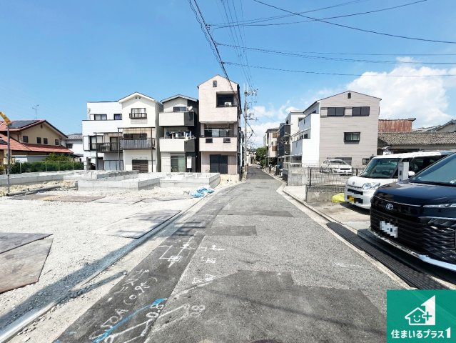 堺市中区堀上町　第4期　新築一戸建ての前面道路含む現地写真|周辺は落ち着いた街並みの住宅地！子育てがしやすい住環境です！まだ未完成ですが、現地でしかわからない事もございます。是非一度ご覧ください。