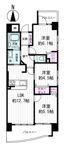 【間取り】 | プロパレス平野背戸口フィエルテ