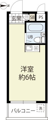 メゾン・ド・スマーユの間取り|4階部分東向きワンルーム