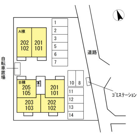 【区画図】 | ソシエール東幸　Ａ棟