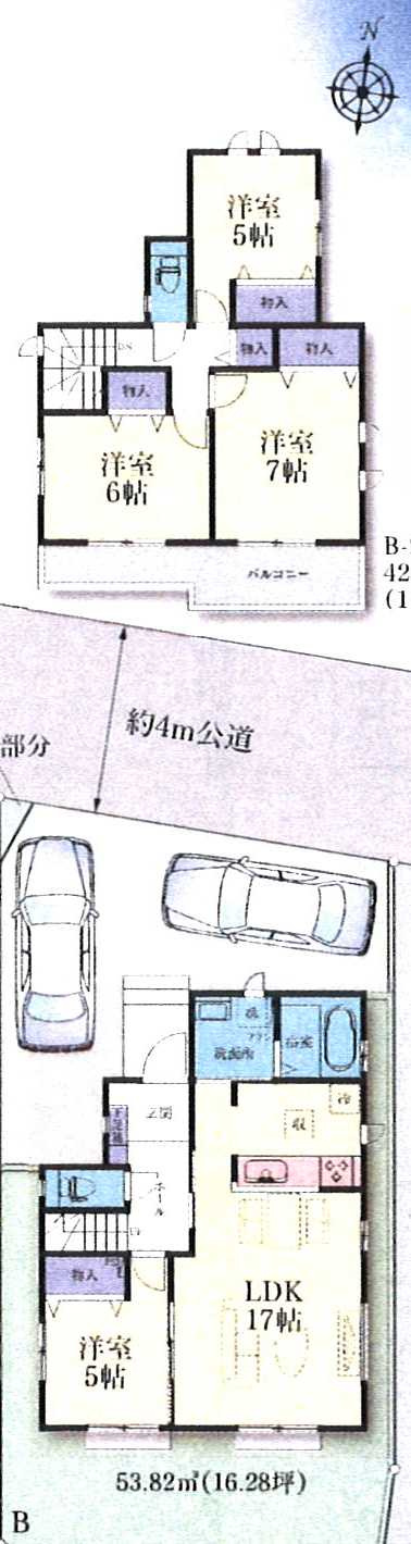 茅ヶ崎市南湖５丁目新築戸建て　B号棟の間取り