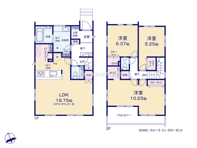 【間取り】 | 坂戸市芦山町1期　ブルーミングガーデン　新築戸建　全3棟　3号棟