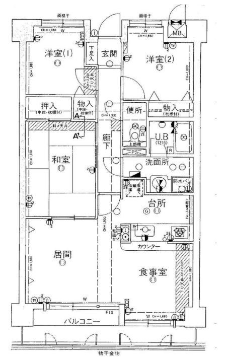 ライオンズマンション垂水の間取り