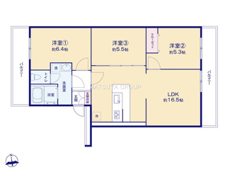 【間取り】 | サンポール明大寺