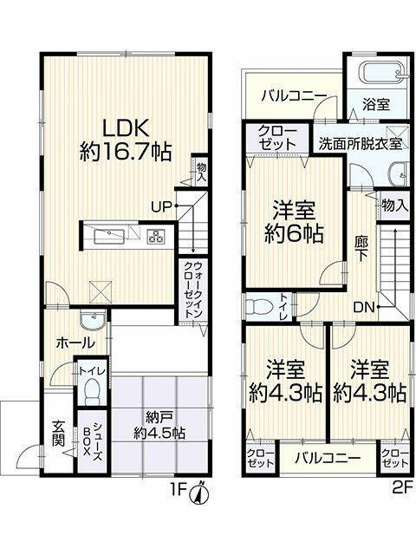 【間取り】 | 川崎市多摩区西生田５丁目２２－２６－１ | 間取り