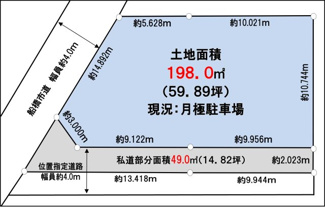 【土地図】 | 船橋市豊富町土地 | 地積測量・確定測量・地積更正登記・私道部分分筆登記実施済