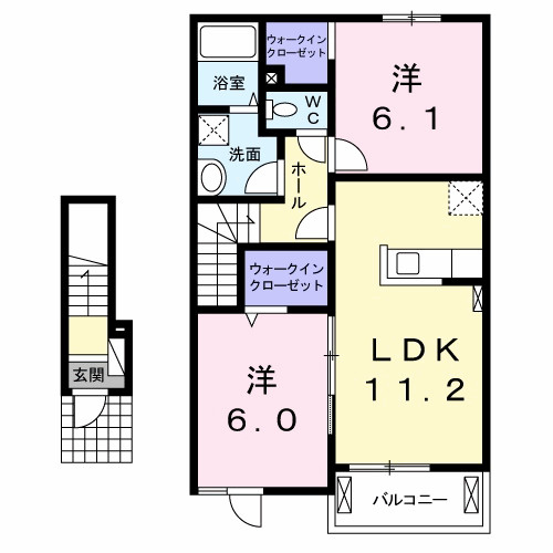 クレール・ココア　Ⅰの間取り
