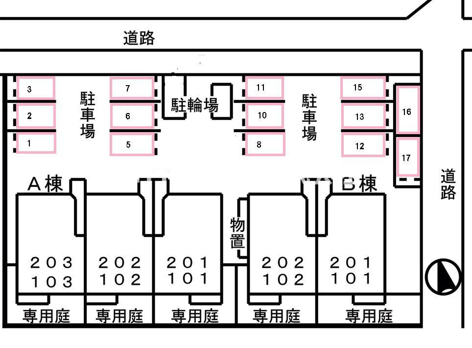 パパイヤプレースＢの区画図