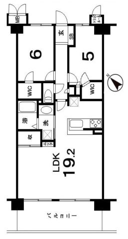 モア・ステージ武蔵藤沢の間取り|6階建て2階部分、LDK19.2帖の2LDK♪