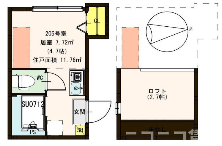 足立区日ノ出町のアパートの間取り