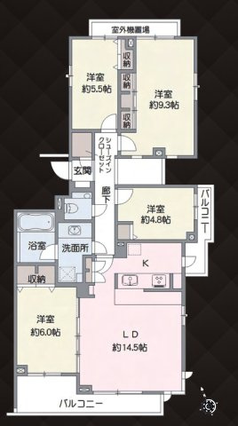 東急ドエル・プレステージ浜田山ガーデンズの間取り
