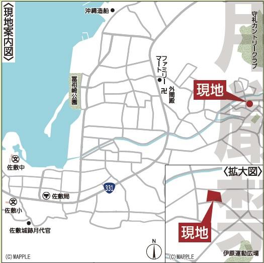 南城市佐敷伊原　第2（全4棟）1号棟の地図|地図♪
