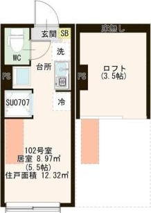 ハーモニーテラス町屋Ⅵの間取り