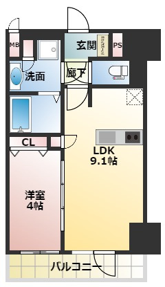 Dimus新大阪の間取り