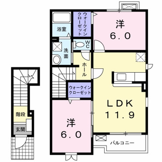 【間取り】 | サンパティーク・パレス　Ｃ