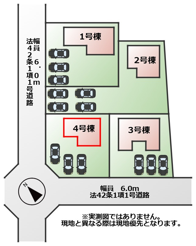 LiveleGarden.S大田原市野崎の区画図|【全4棟】各号棟の詳細については、お気軽にお問い合わせください♪