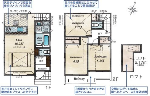 【間取り】 | 陽の光をたっぷりと浴びながら気持ち良く生活が出来ます。夢のマイホーム、夢ではなく実現出来ます！見学・ご相談等、お気軽にご連絡下さい。