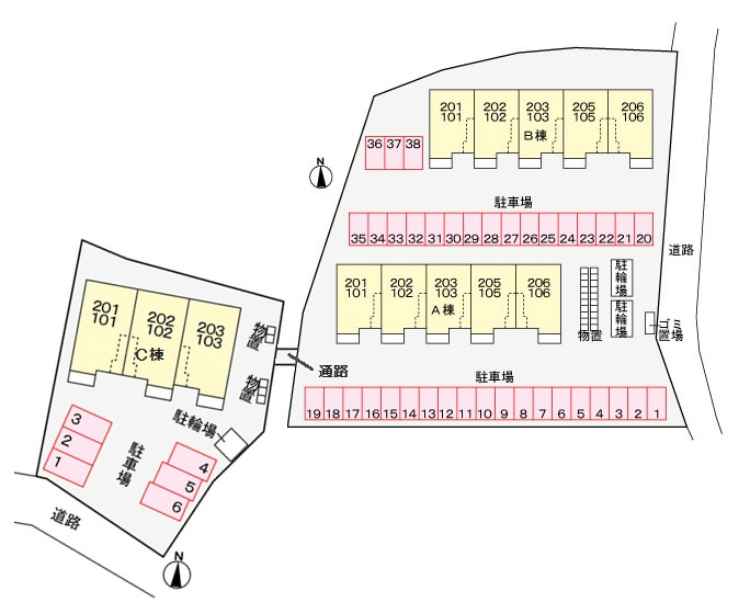グランプラスＡの駐車場|駐車場
