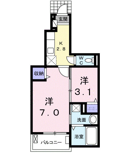 シャトーブランシェ　Ⅰの間取り|間取図