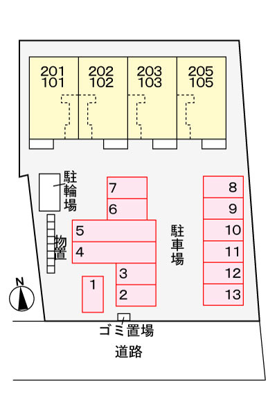 グランセル中金谷の駐車場|駐車場