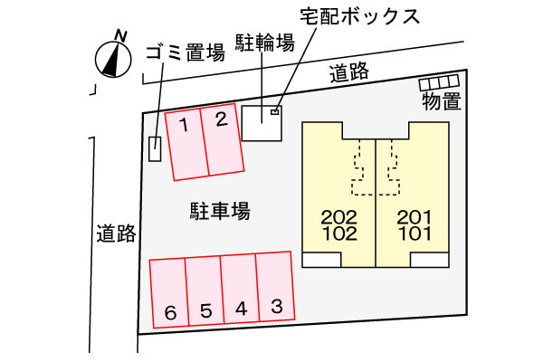 メゾンリッシュ薬師の駐車場|駐車場