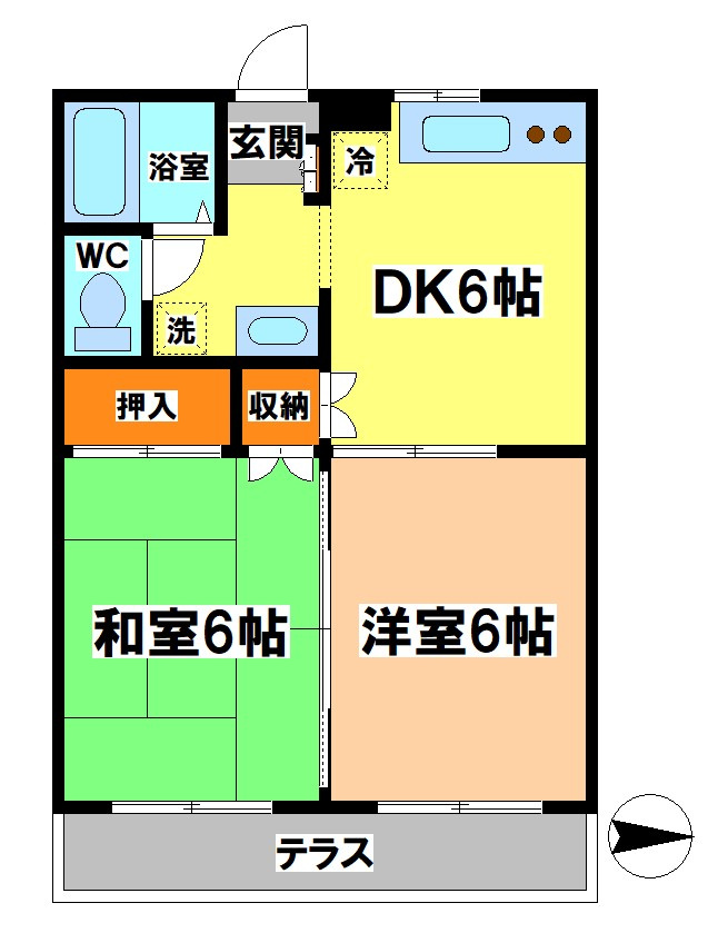 小金井市東町２丁目のアパートの間取り
