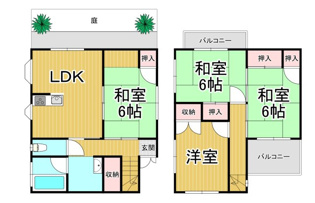 川西市錦松台戸建ての間取り