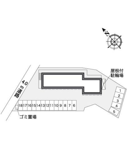レオパレスエスポアールの区画図