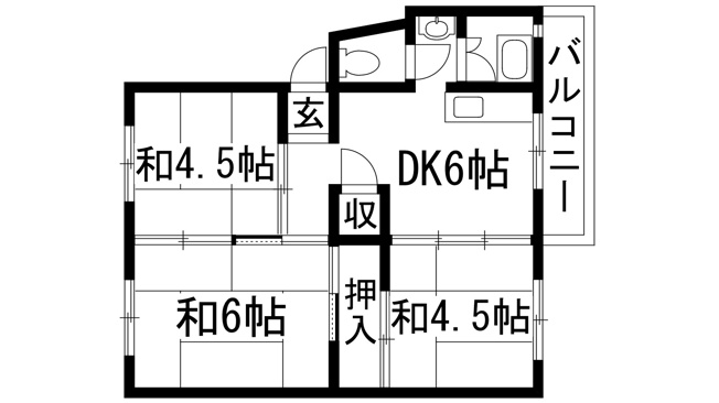 【間取り】 | 伊丹鴻池9Ｂ号棟