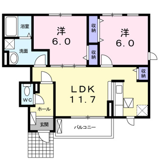 【間取り】 | ナックサクラニュータウンＢ