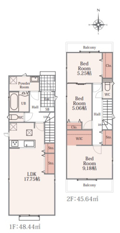 東大阪市加納　新築一戸建ての間取り|1号地