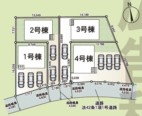 南城市佐敷伊原　第2（全4棟）2号棟の区画図|2号棟　